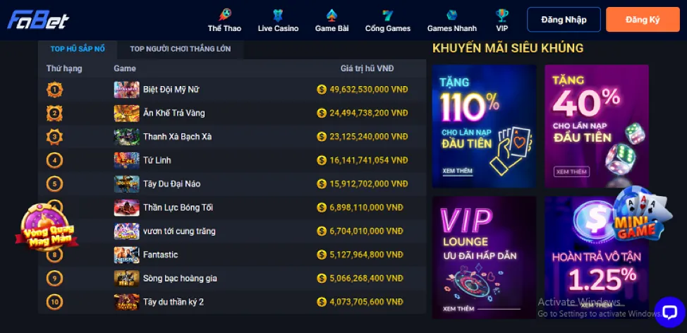 Thưởng Chào Mừng Casino